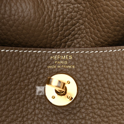 Hermes Taurillon Clemence Mini Lindy 20 Etoupe 6 of 10