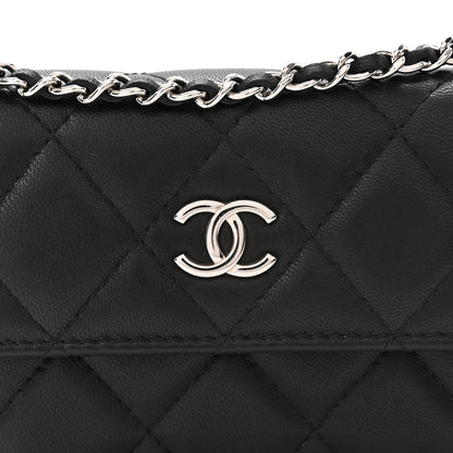 Chanel Lambskin Quilted Card Holder On Chain Black 9 of 11
