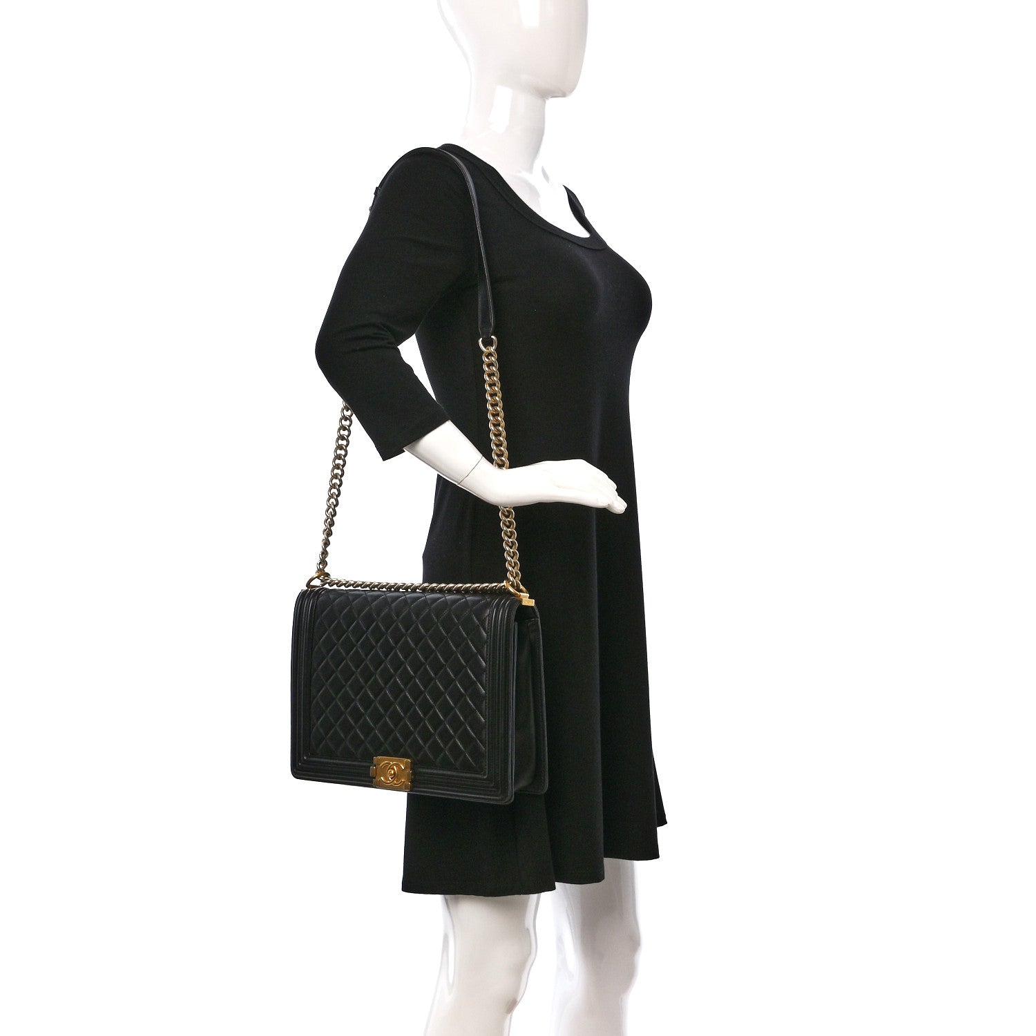Chanel Lambskin Quilted Large Boy Flap Black 3 of 11