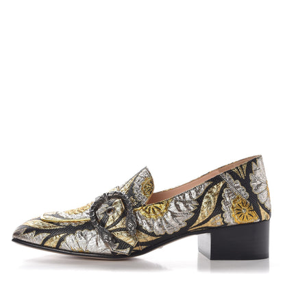Gucci Brocade Floral Jacquard Dionysus Loafers 39.5 Black 1 of 8
