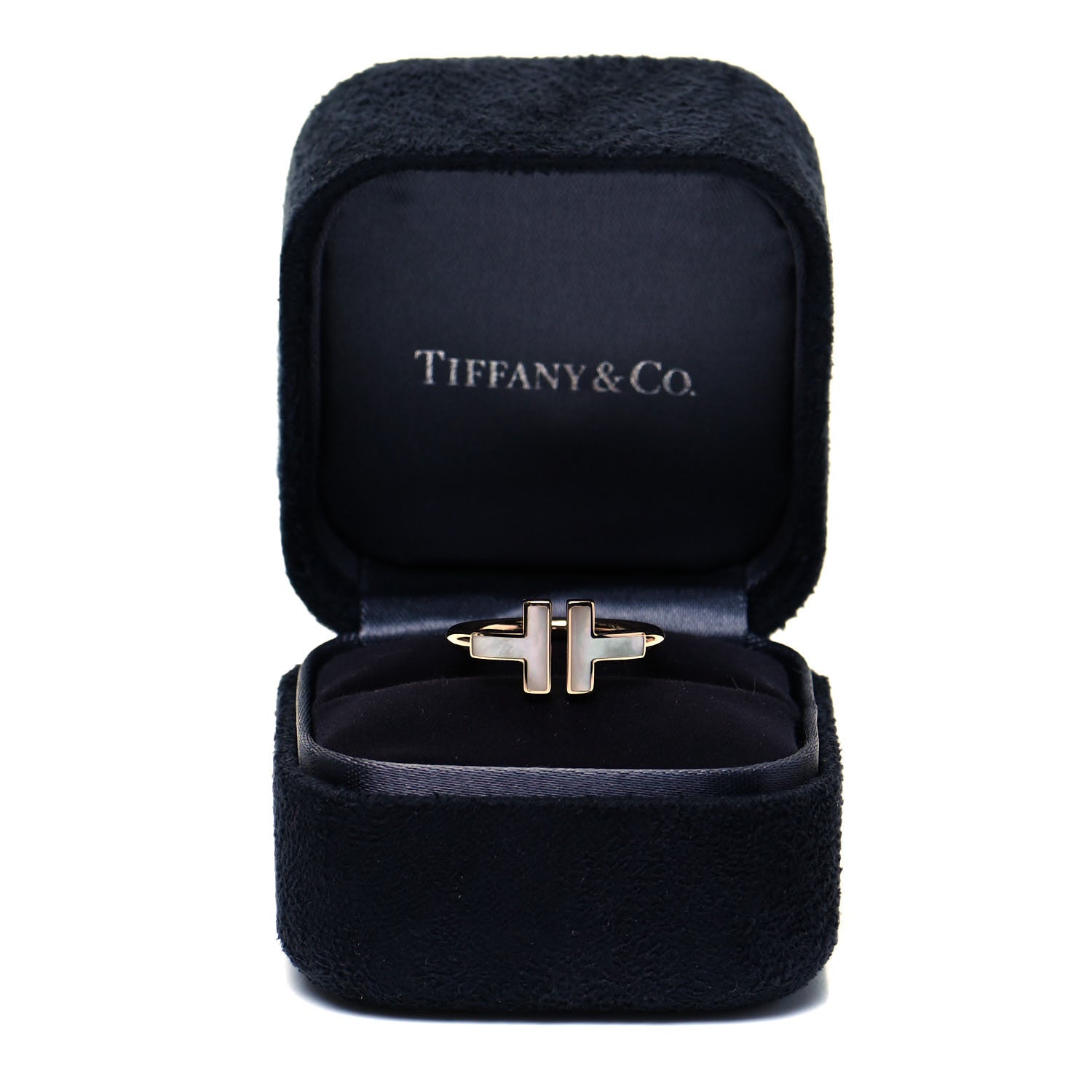 Tiffany 18K Rose Gold Mother of Pearl T Wire Ring 49 5 5 of 5