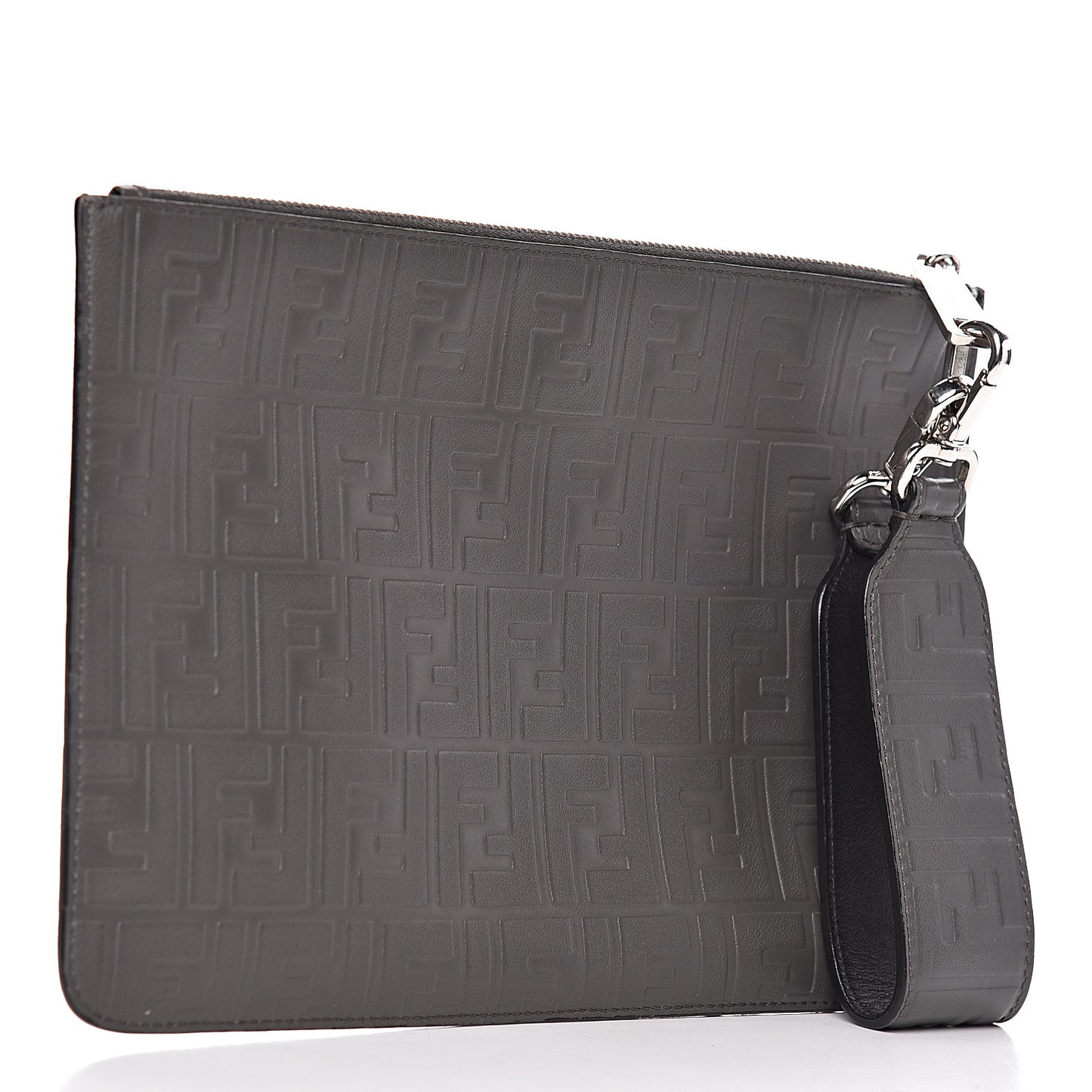 Vitello Grace FF 1974 Embossed Flat Pouch Anthracite