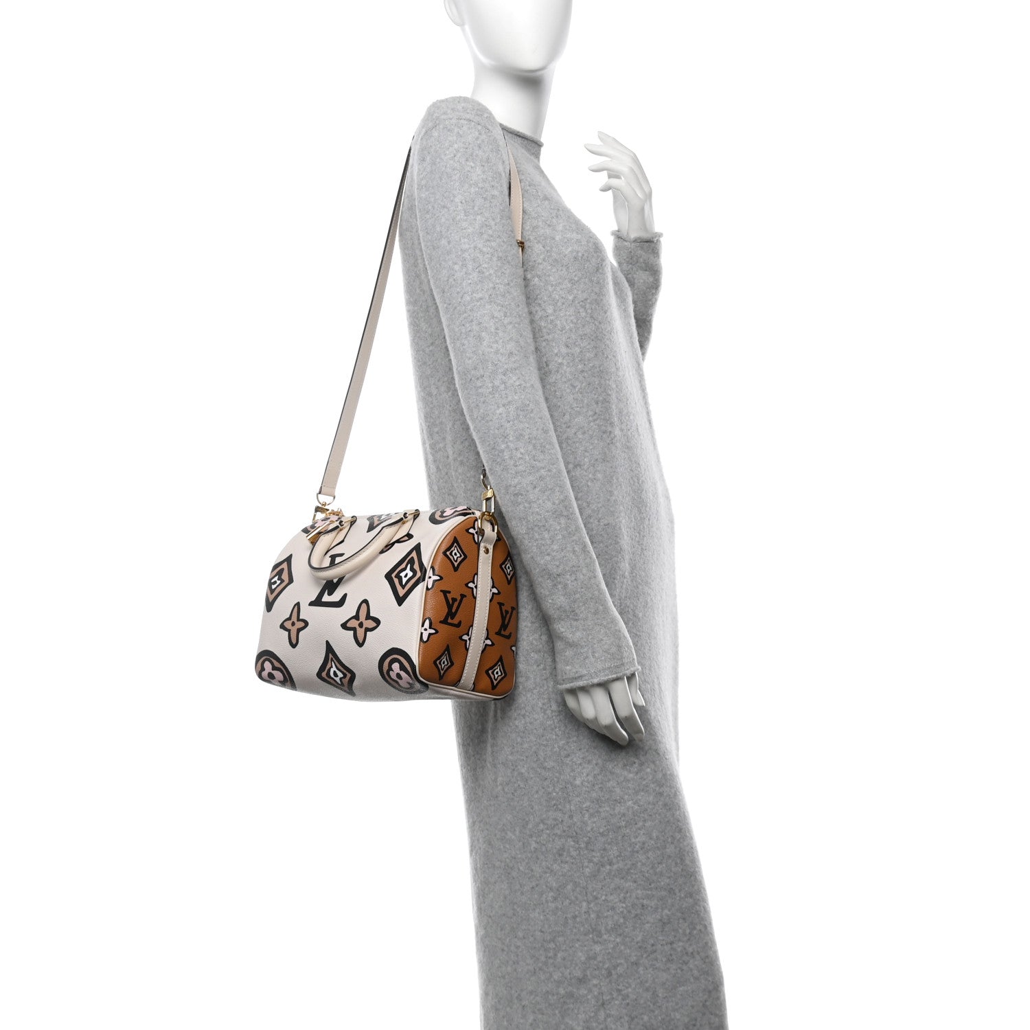 Louis Vuitton Monogram Giant Wild At Heart Speedy Bandouliere 25 Creme 2 of 9