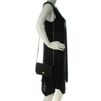 Chanel Caviar Quilted Boy Wallet On Chain WOC Black 2 of 8