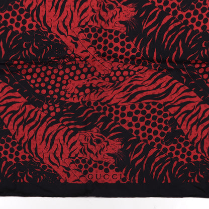Gucci Silk Tiger Print Square Scarf Flame Black 2 of 4