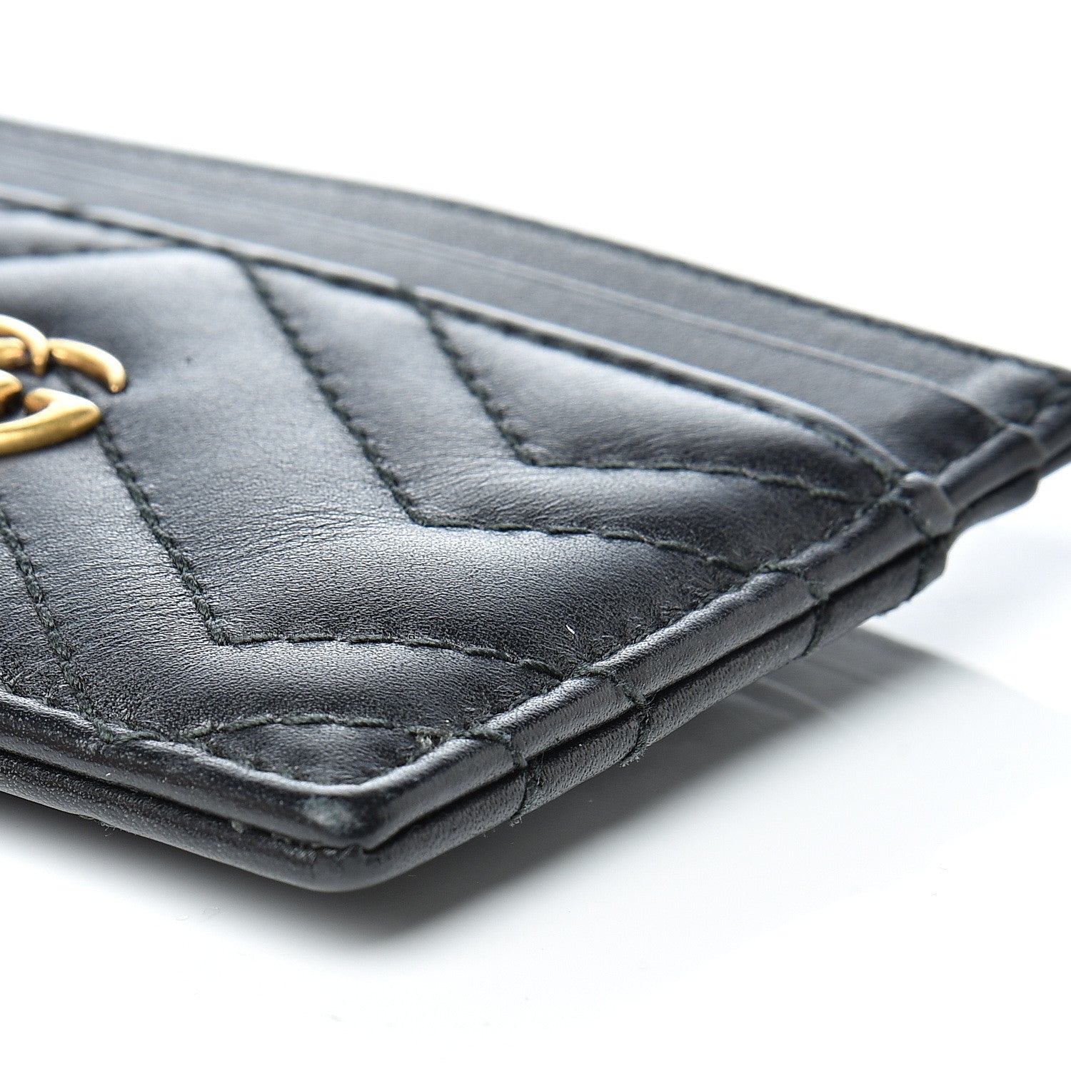 Gucci Calfskin Matelasse GG Marmont Card Holder Black 6 of 7