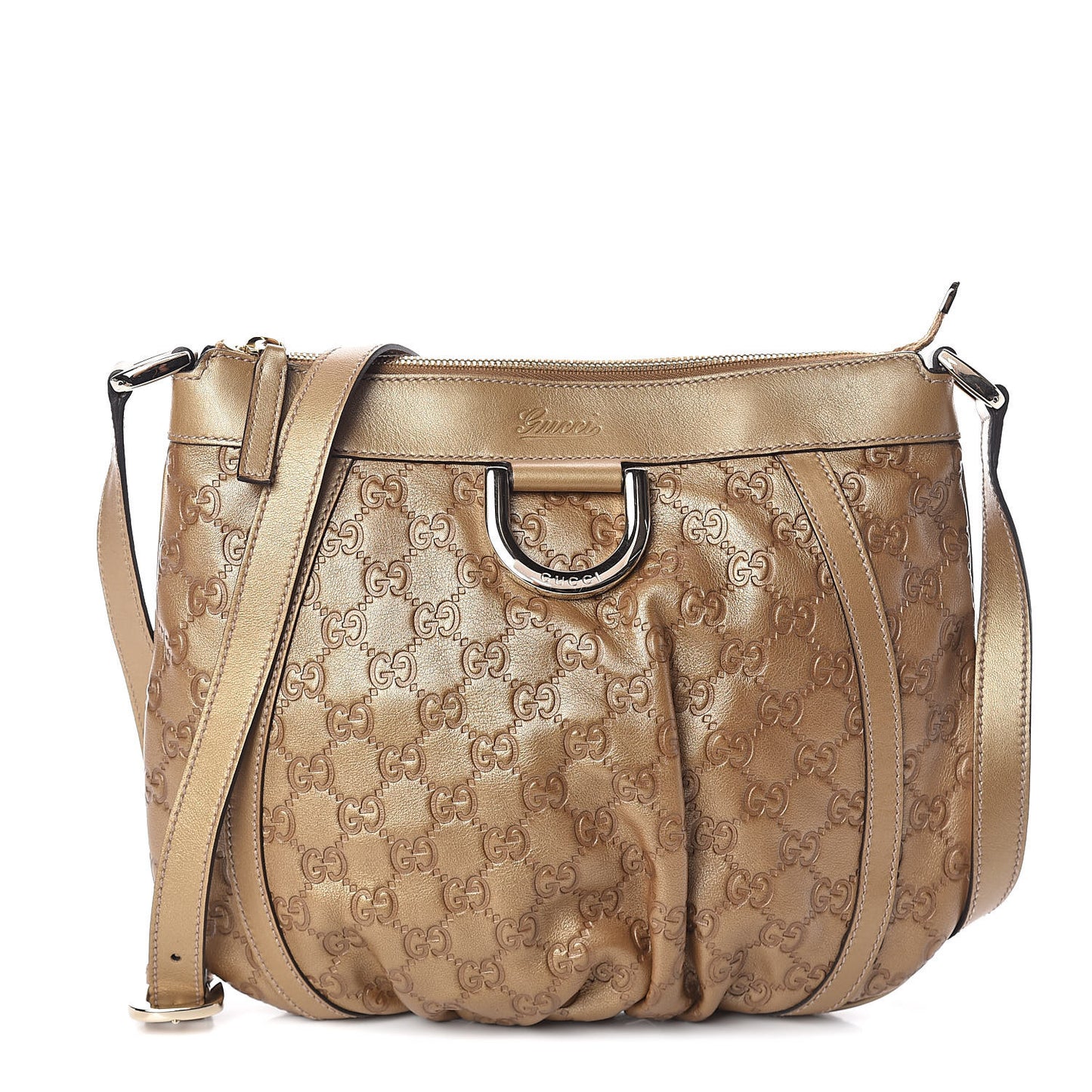 Guccissima Small D Ring Messenger Gold