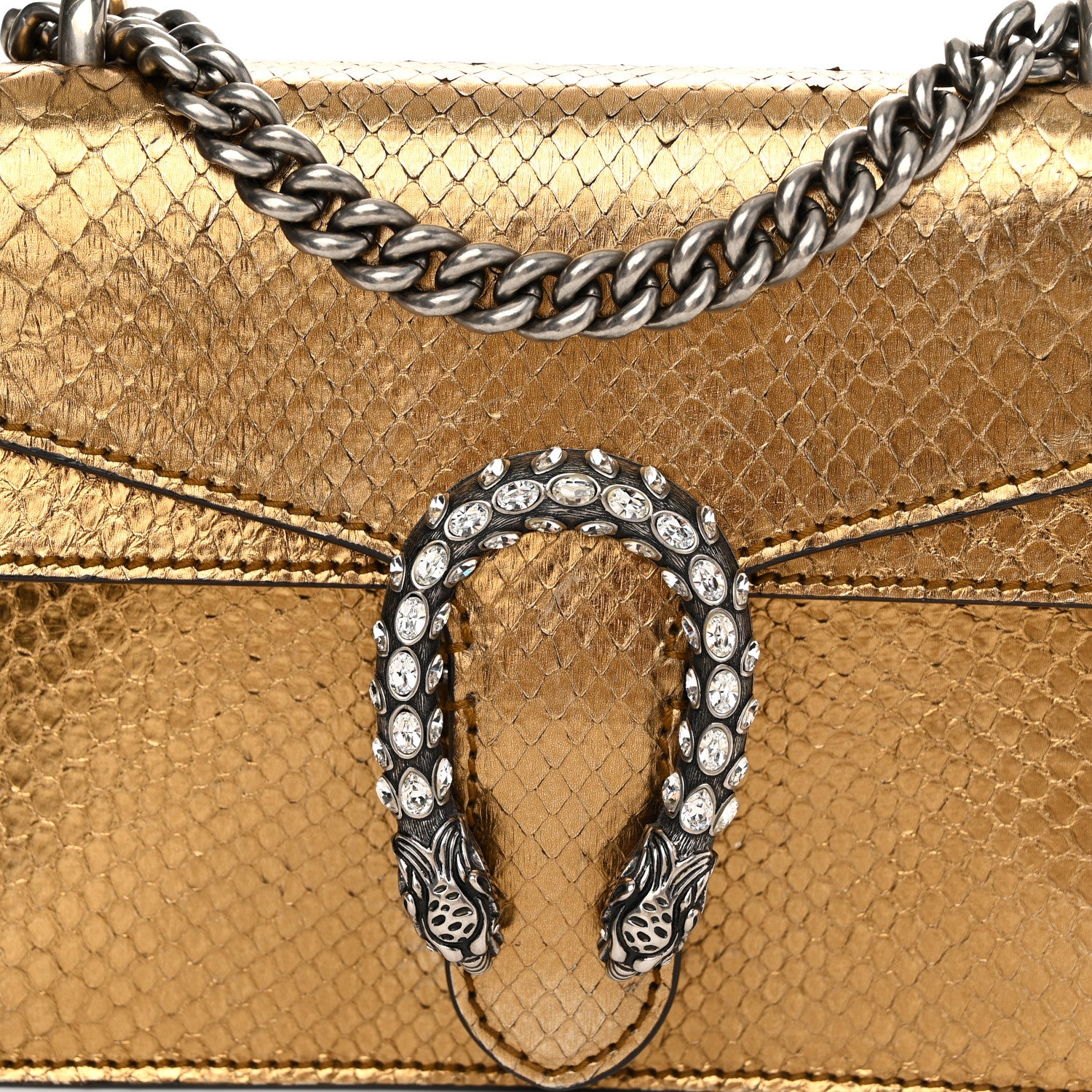 Gucci Snakeskin Mini Dionysus Shoulder Bag Gold 8 of 16