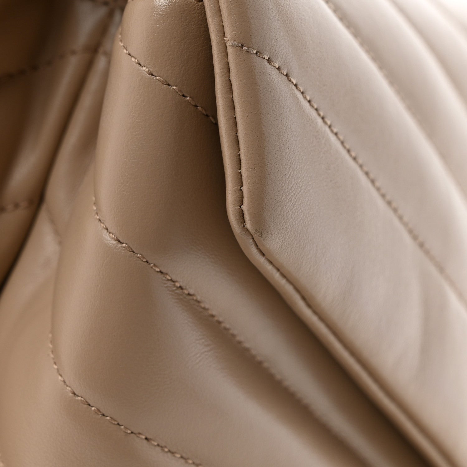 Saint Laurent Calfskin Y Quilted Monogram Medium Loulou Chain Satchel Dark Beige 15 of 15