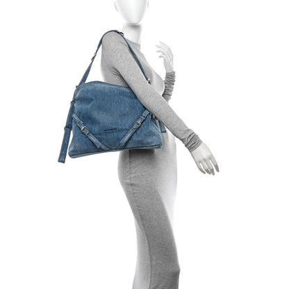 Givenchy Washed Denim Medium Voyou Bag Medium Blue 2 of 12