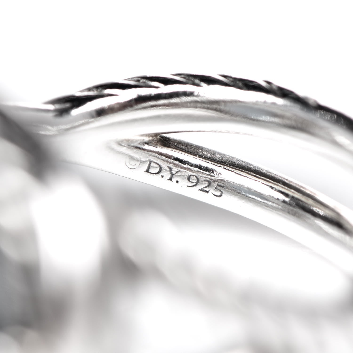David Yurman Sterling Silver Hampton Blue Topaz 11mm Infinity Ring 53 6.5 5 of 5