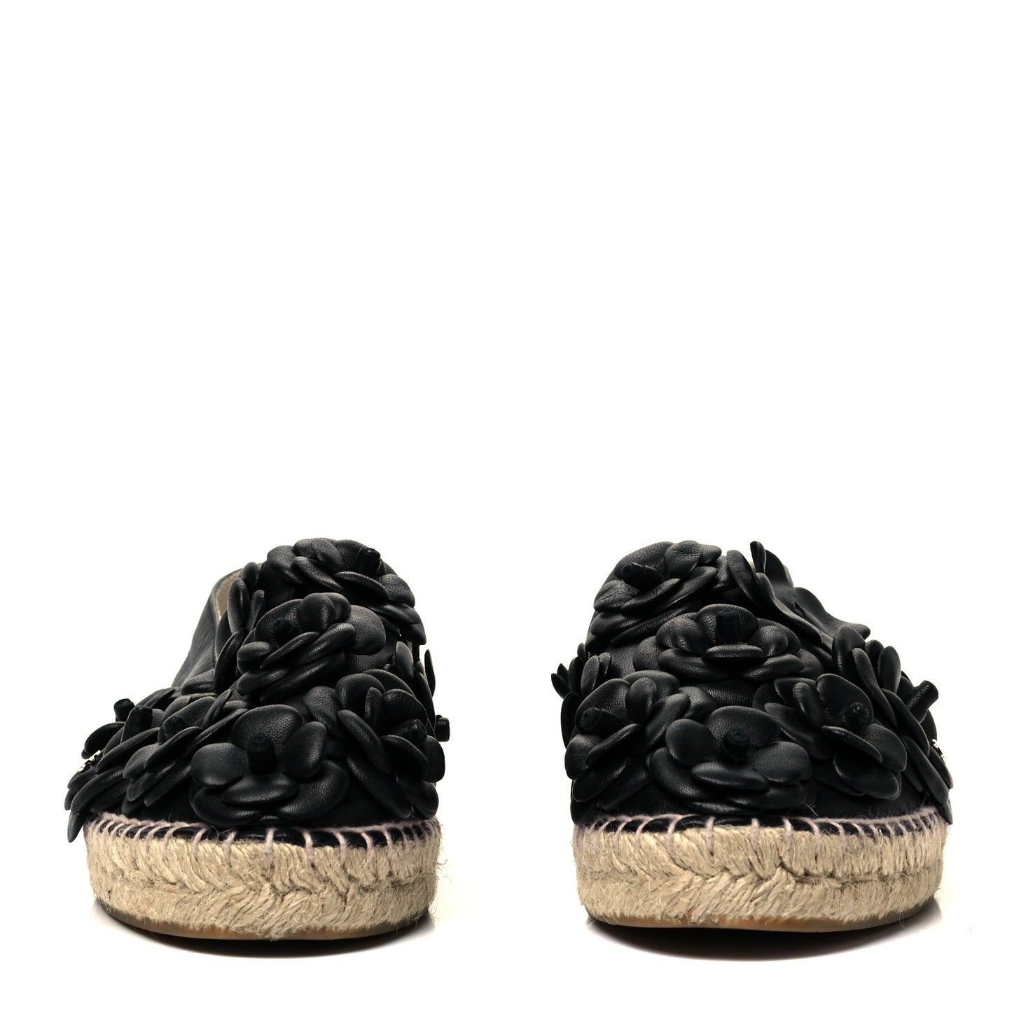 Lambskin Camellia CC Espadrilles 40 Black