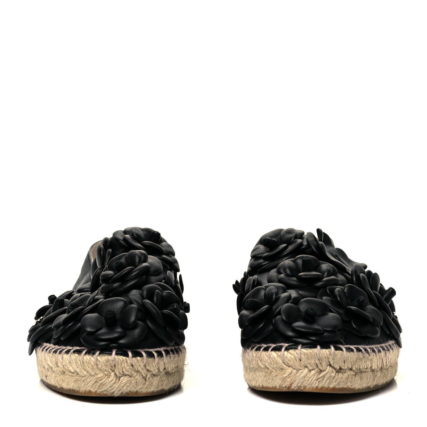 Chanel Lambskin Camellia CC Espadrilles 40 Black 2 of 7
