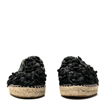 Chanel Lambskin Camellia CC Espadrilles 40 Black 2 of 7
