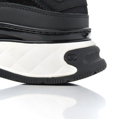 Chanel Velvet Calfskin Mixed Fibers CC Sneakers 38.5 Black 10 of 17
