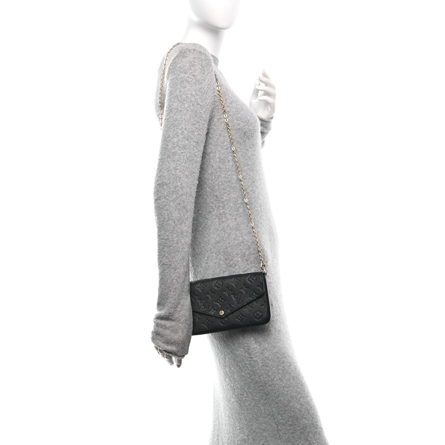 Louis Vuitton Empreinte Pochette Felicie Chain Wallet Black 2 of 15