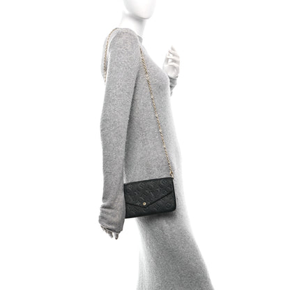 Louis Vuitton Empreinte Pochette Felicie Chain Wallet Black 2 of 15