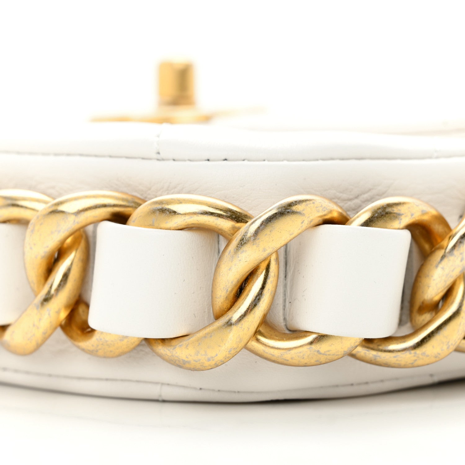Chanel Calfskin Quilted Small Framing Chain Bag White 10 of 12