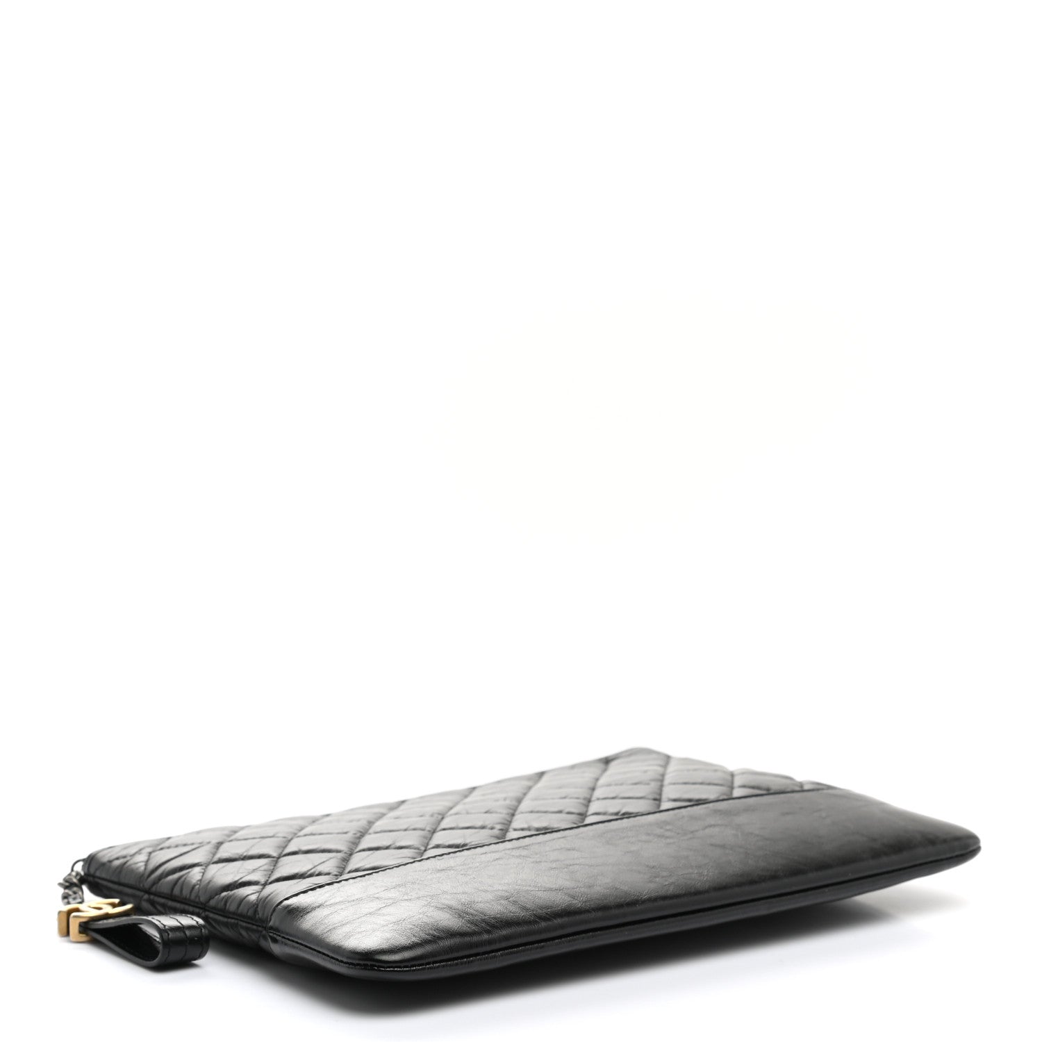 Chanel Aged Calfskin Quilted Medium Gabrielle Cosmetic Case Black 4 of 7