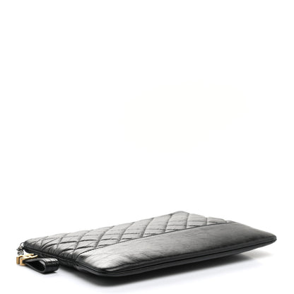 Chanel Aged Calfskin Quilted Medium Gabrielle Cosmetic Case Black 4 of 7