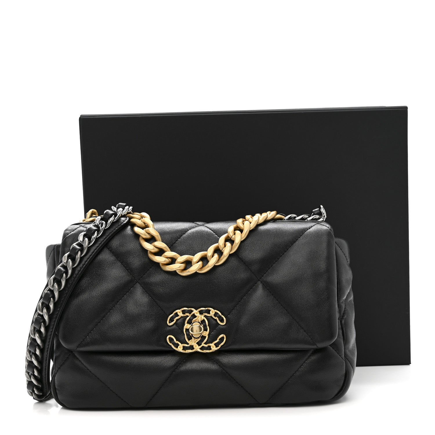 Chanel Lambskin Quilted Medium Chanel 19 Flap Black 12 of 12