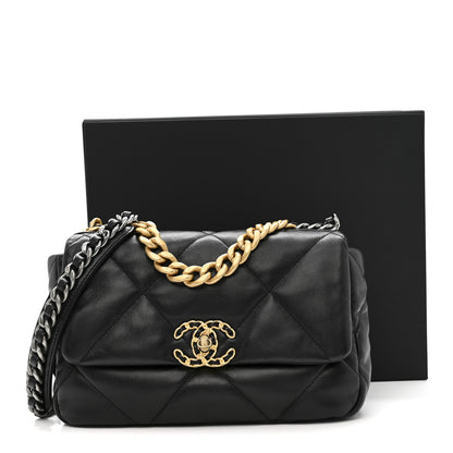 Chanel Lambskin Quilted Medium Chanel 19 Flap Black 12 of 12