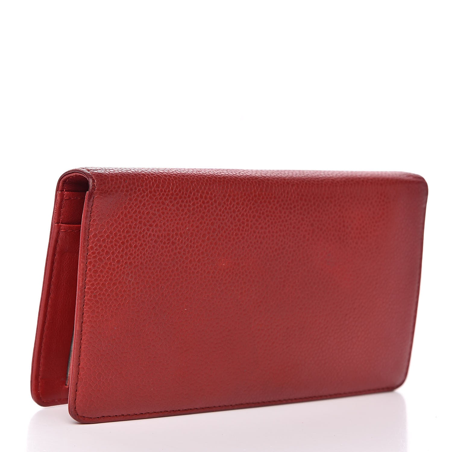 Chanel Caviar Timeless CC Yen Wallet Red 3 of 17