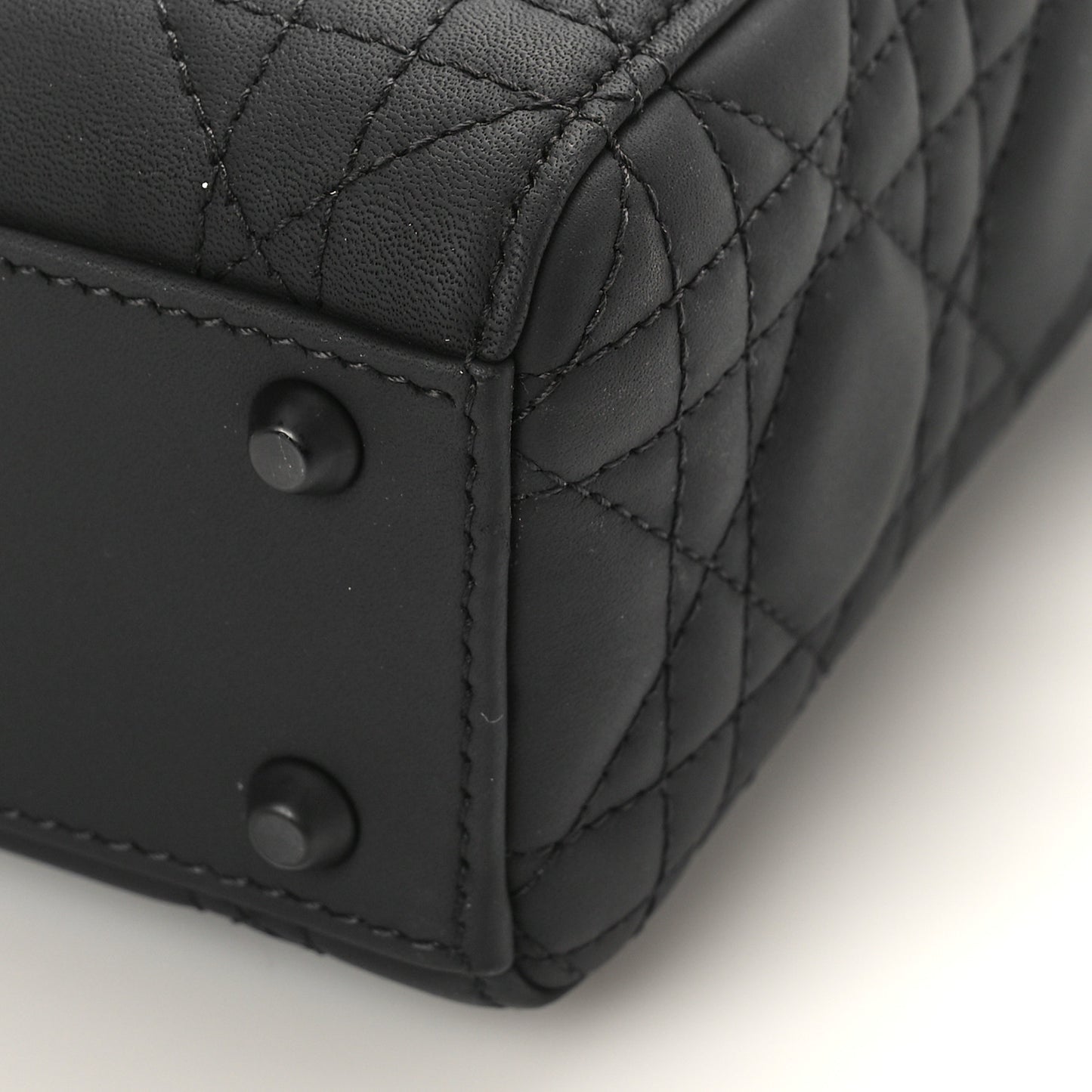 Ultra Matte Calfskin Cannage Mini Lady Dior Black