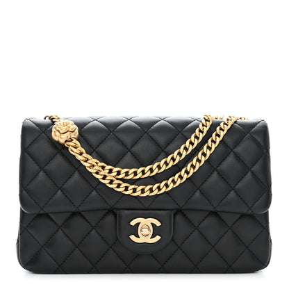 Chanel Lambskin Quilted Small Sweet Camellia Flap Black 1 of 11