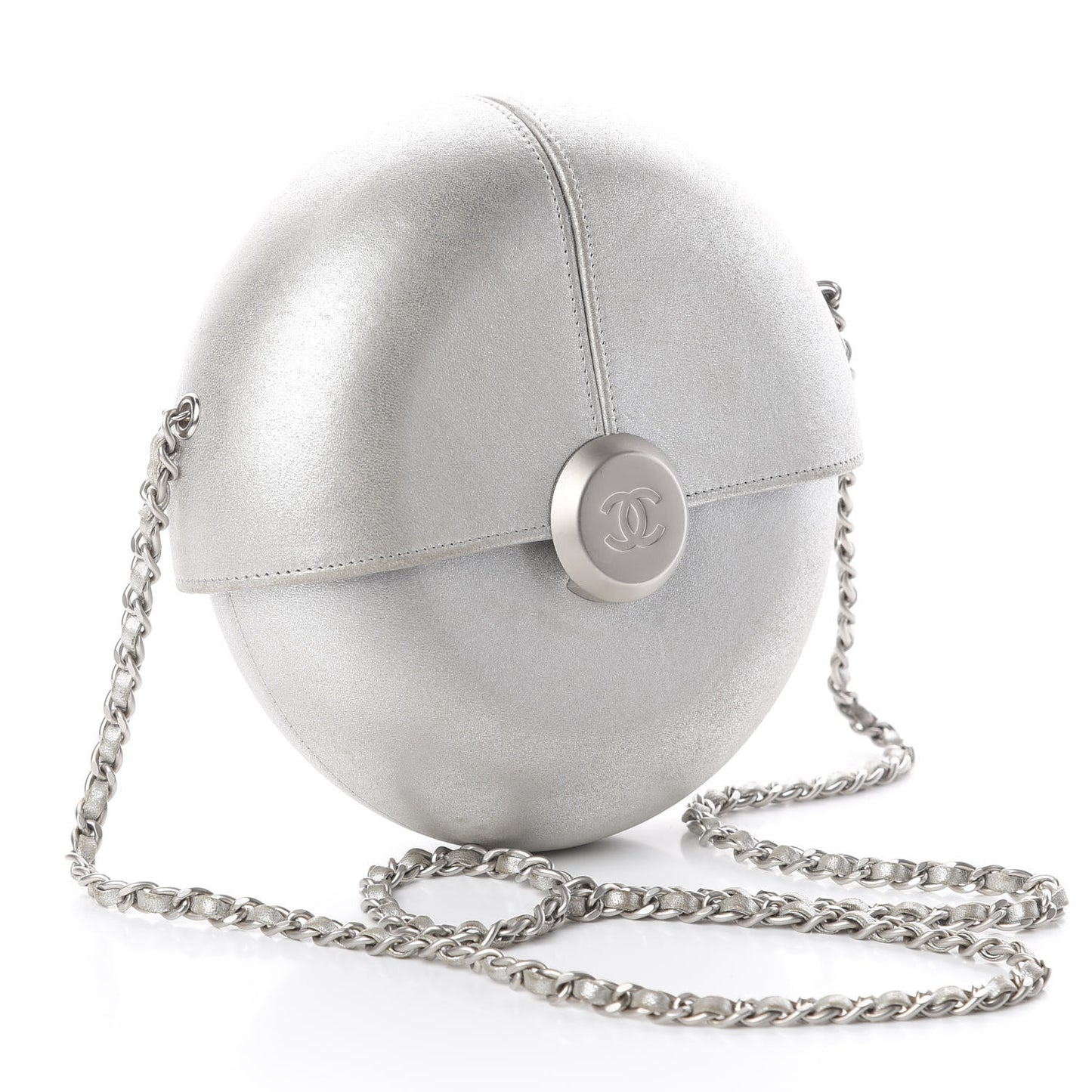 Metallic Lambskin Evening In the Air Bag Silver