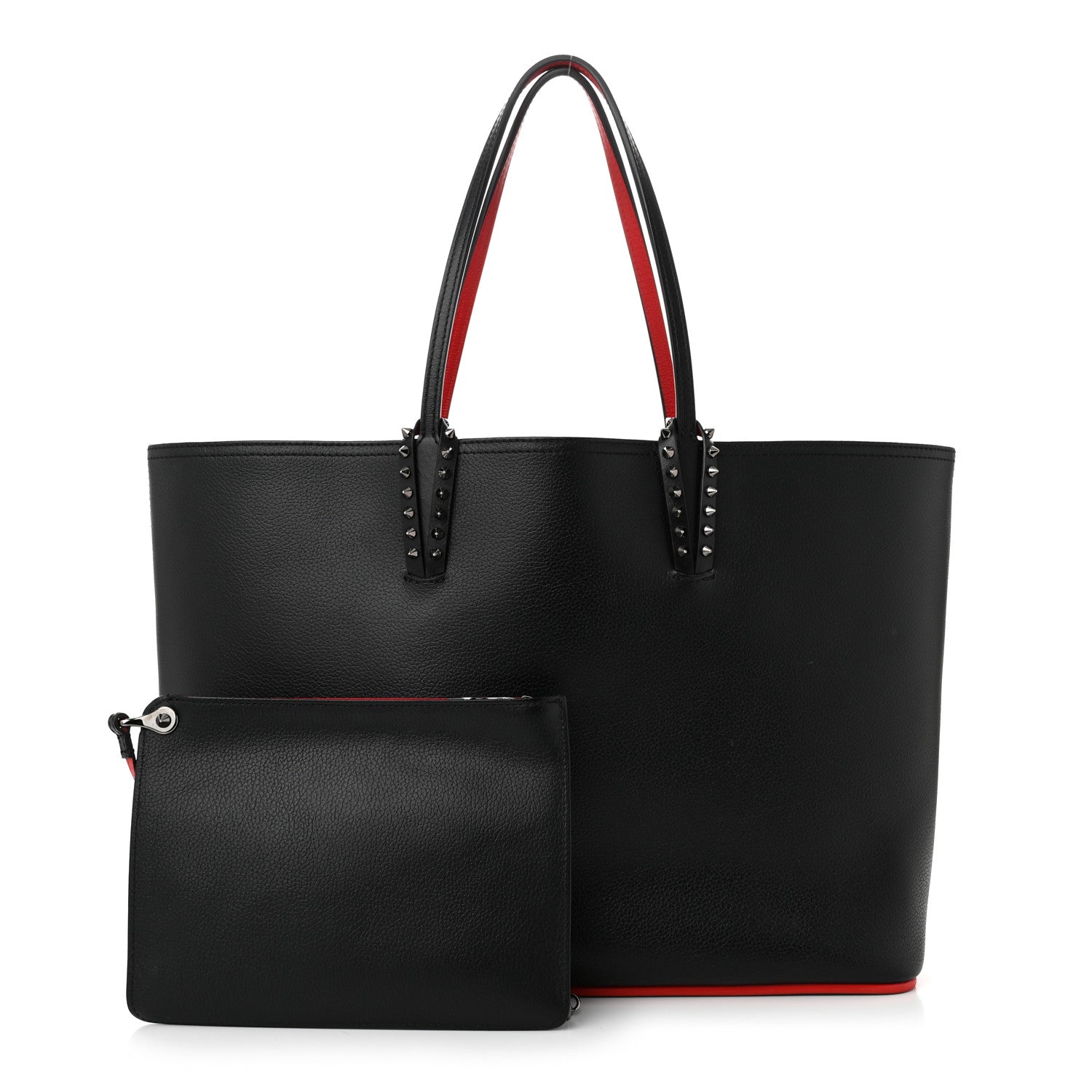 Christian Louboutin Calfskin Spikes East West Cabata Tote Black 3 of 12