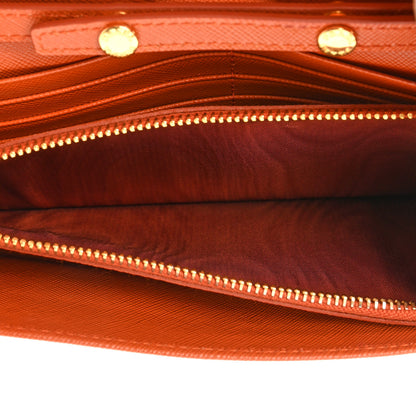 Prada Saffiano Metal Oro Chain Wallet Papaya 7 of 15