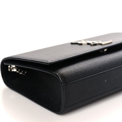 Saint Laurent Grain De Poudre Medium Classic Monogram Kate Satchel Black 6 of 8