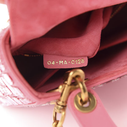 Christian Dior Smooth Calfskin Embroidered Mini Mosaic of Mirrors Lady Dior Pink 8 of 11