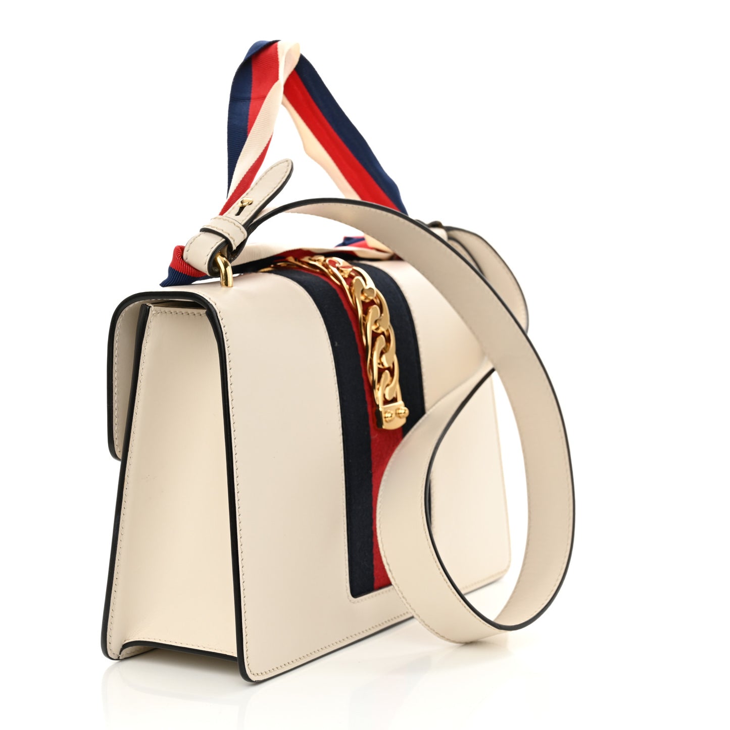Calfskin Small Sylvie Shoulder Bag Off White