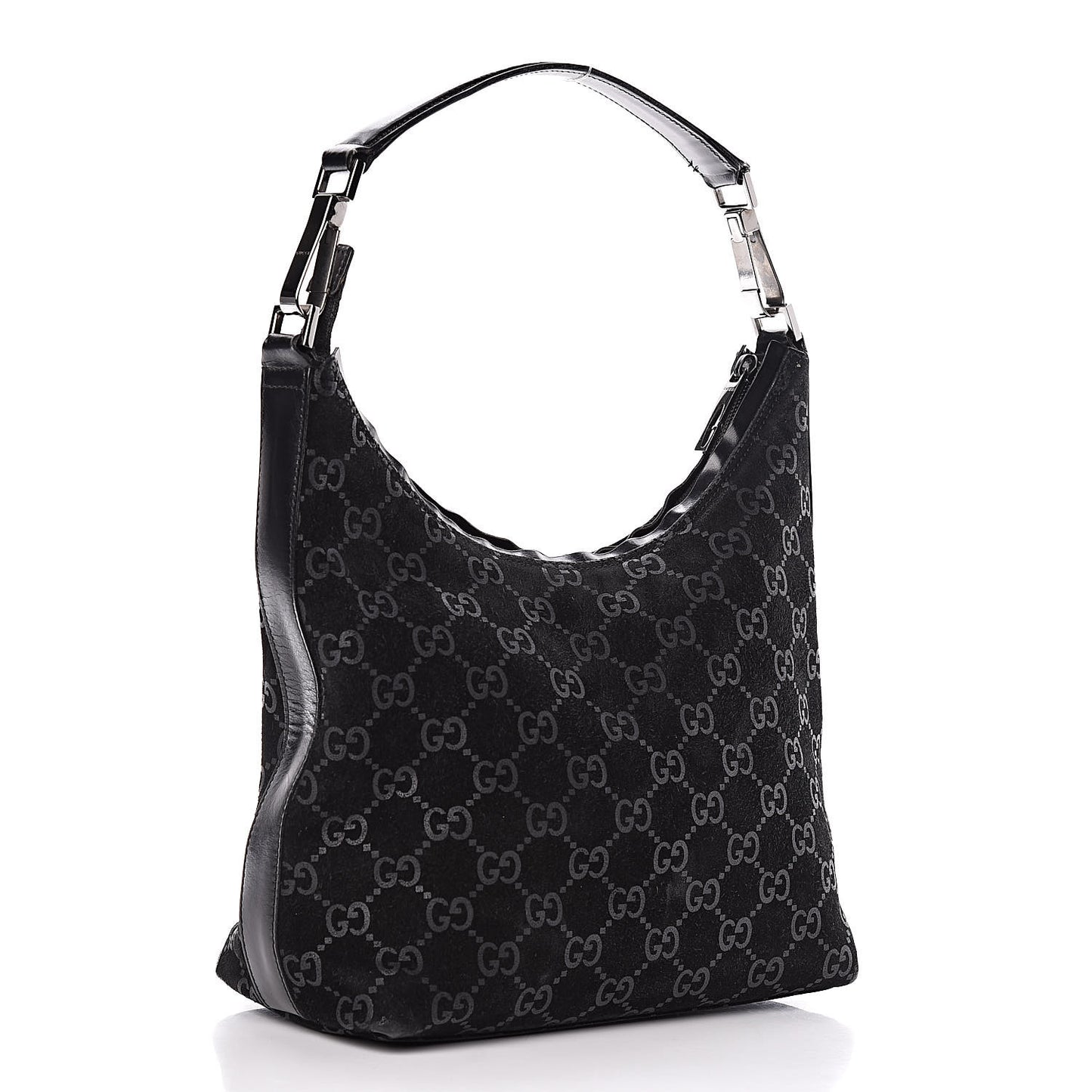 Suede Guccissima Small Hobo Black