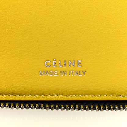 Celine Drummed Calfskin Zip Around Multifunction Wallet Black Citron 6 of 6