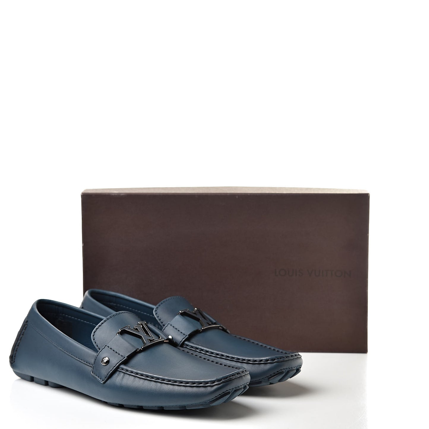 Calfskin Monte Carlo Car Shoe Moccasin Loafers 10 Blue