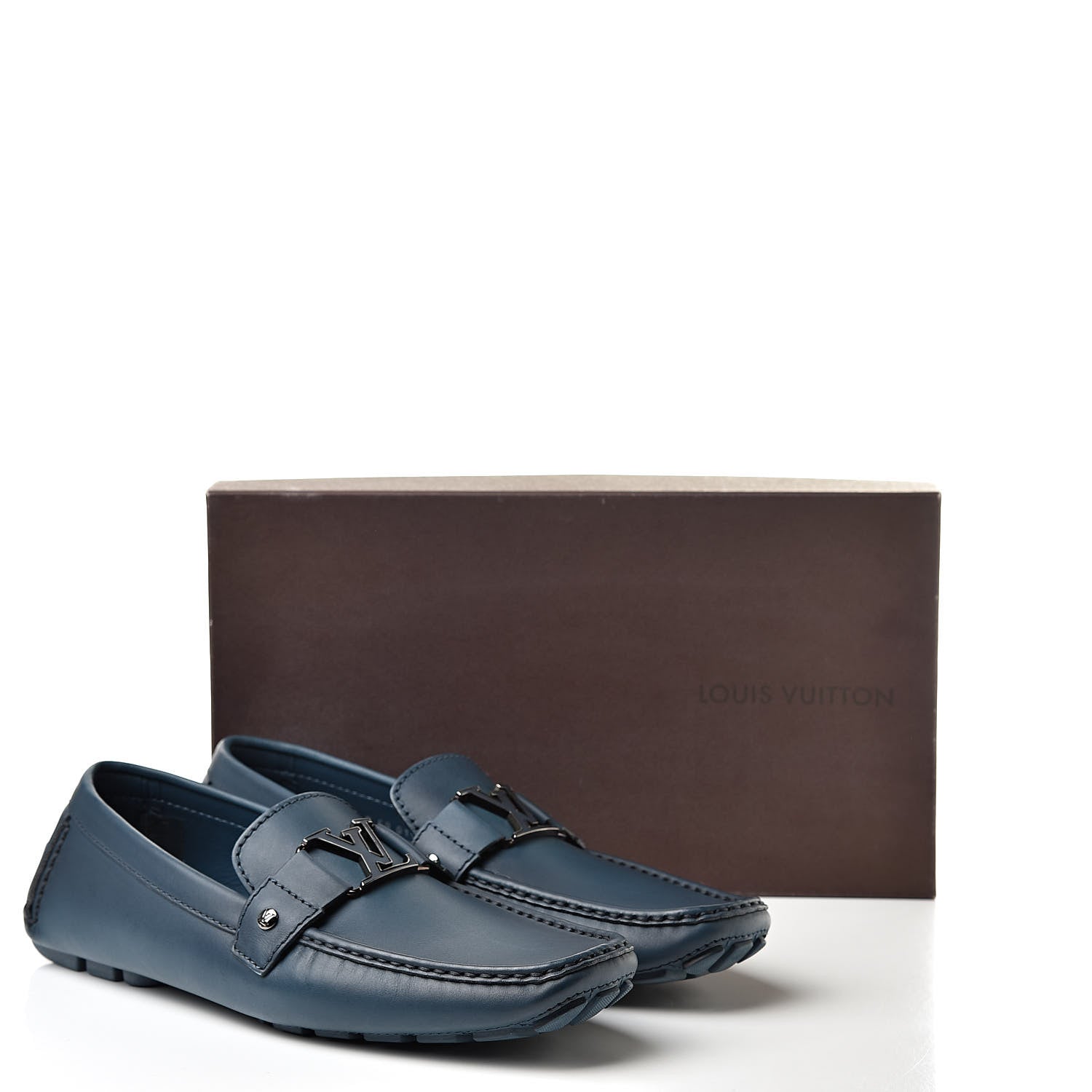 Louis Vuitton Calfskin Monte Carlo Car Shoe Moccasin Loafers 10 Blue 9 of 9