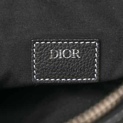 Christian Dior Grained Calfskin Mens Saddle Bag Black 6 of 11