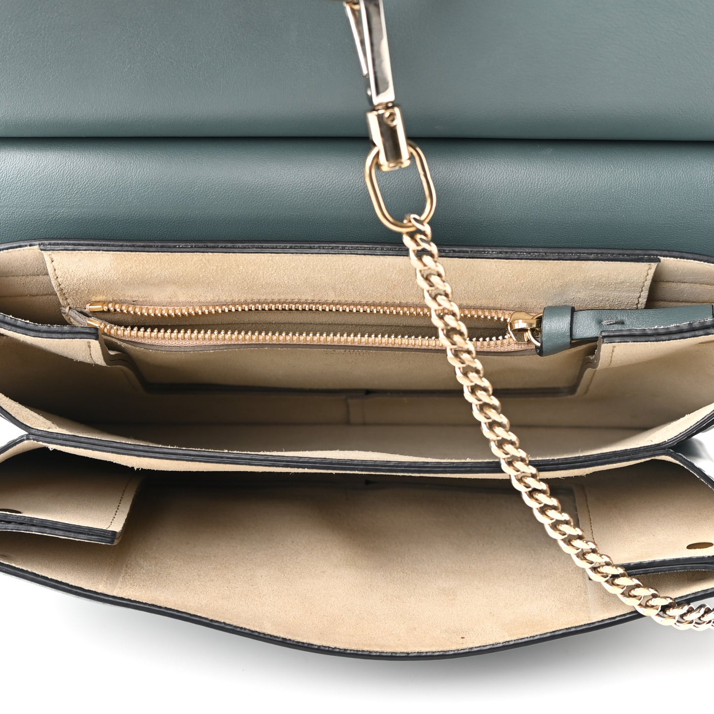 Suede Calfskin Medium Faye Shoulder Bag Cloudy Blue
