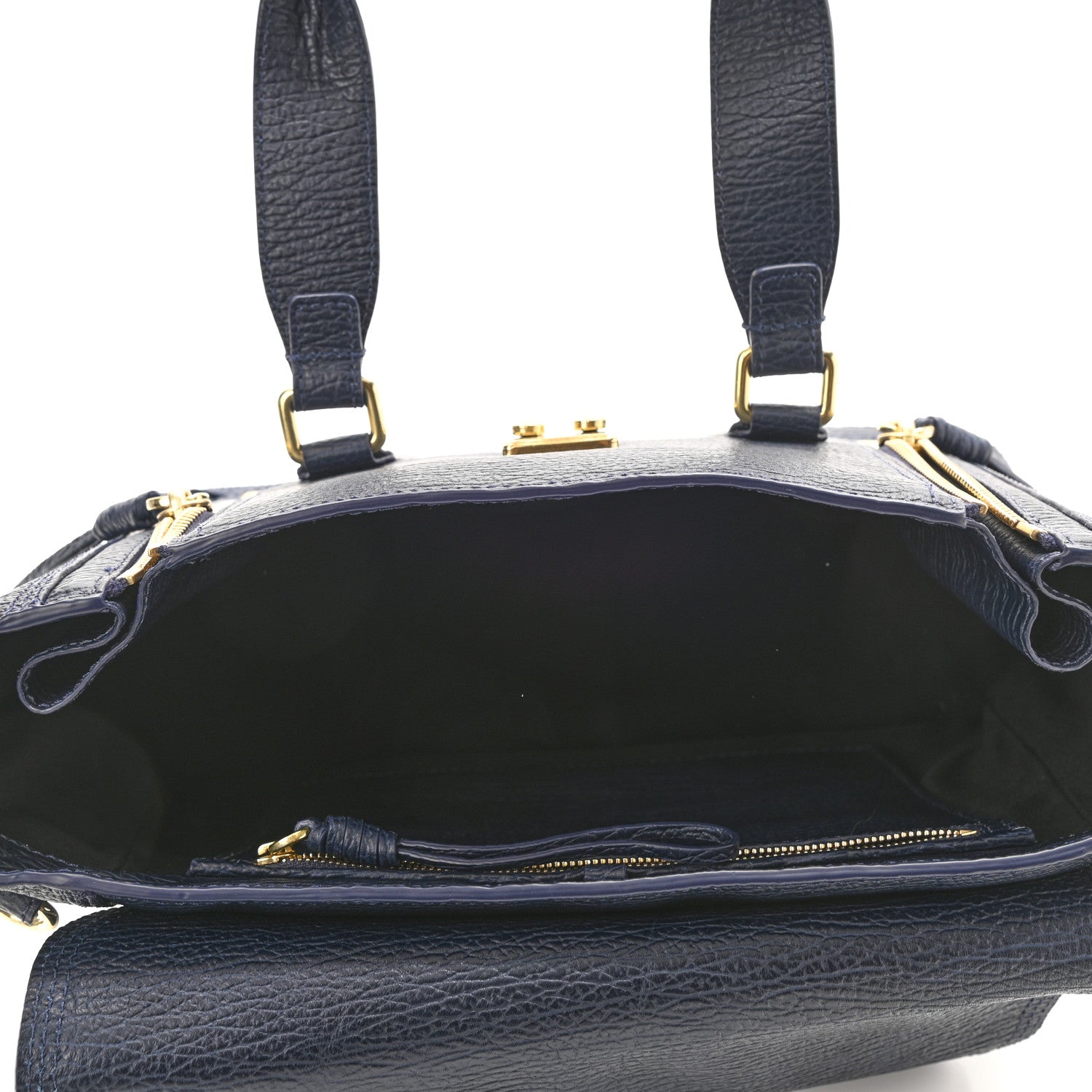 3.1 Phillip Lim Textured Calfskin Medium Pashli Satchel Ink 5 of 7