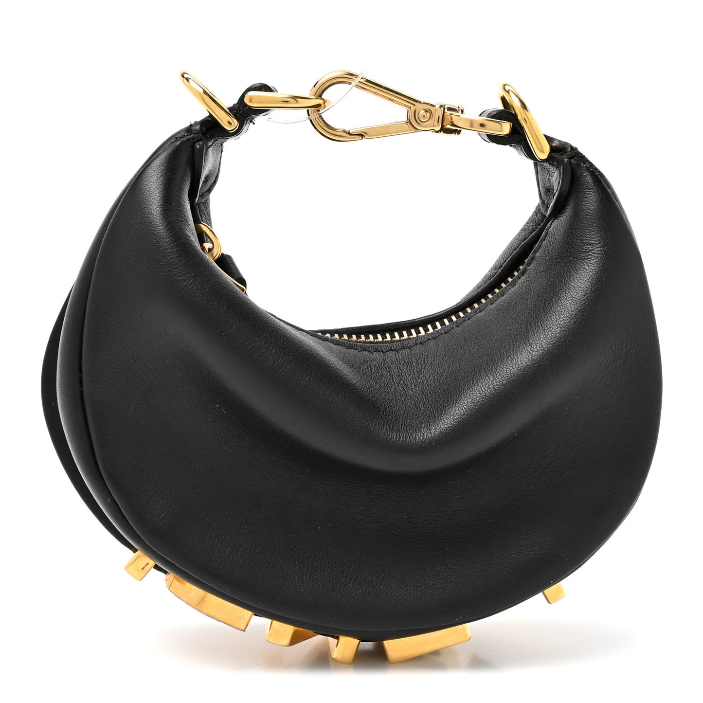 Vitello Grace Matte Nano Fendigraphy Hobo Charm Black Black