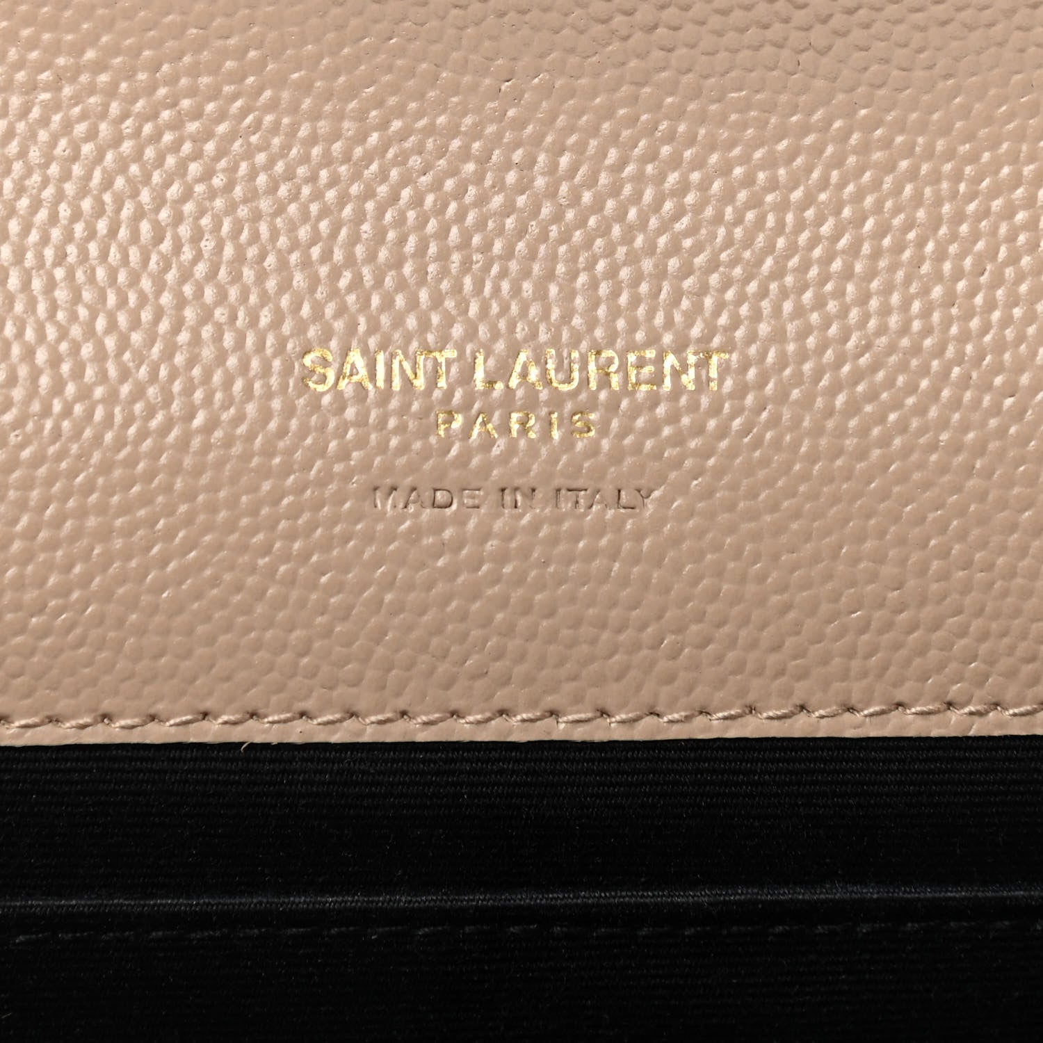 Saint Laurent Grain De Poudre Matelasse Chevron Monogram Envelope Clutch Dark Beige 6 of 8