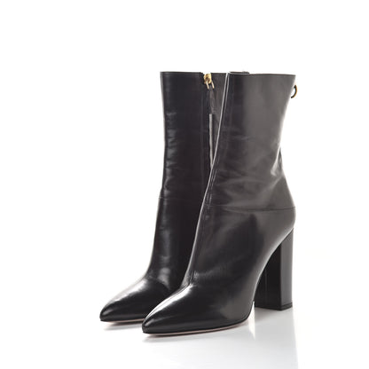 Valentino Garavani Glossy Calfskin Ringstud 100 Ankle Boots 39 Black 3 of 10