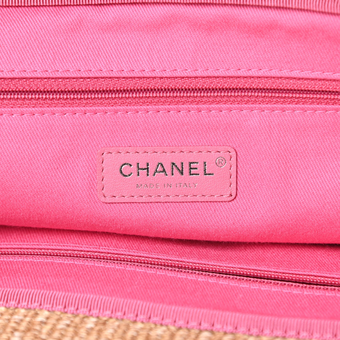 Mixed Fibers Large Shopping Bag Pink Beige