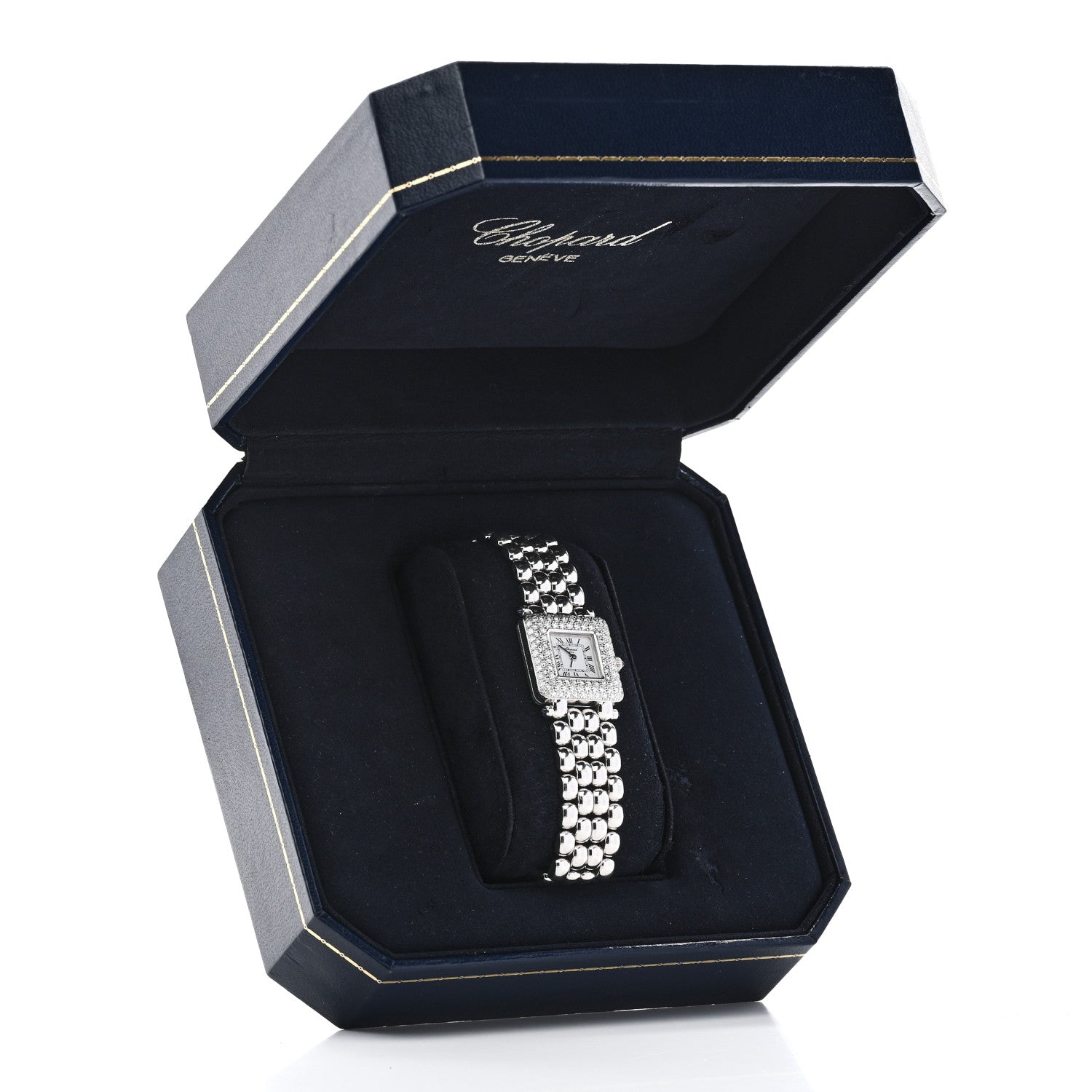 Chopard 18K White Gold Diamond Bezel 22mm Happy Sport Quartz Watch 5 of 5