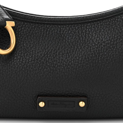 Salvatore Ferragamo Pebbled Calfskin Suede Small Gancini Shoulder Bag 7 of 10