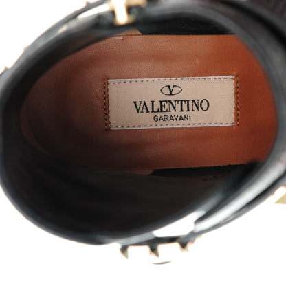 Valentino Garavani Grained Calfskin Rockstud Single Buckle 35mm Cowboy Ankle Boots 37 Black 8 of 8