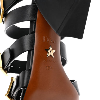 Christian Dior Calfskin Double D 70mm Sandals 35.5 Black 6 of 7
